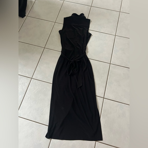 White House Black Market Black Sleeveless Button-Front Dress - Picture 8 of 9